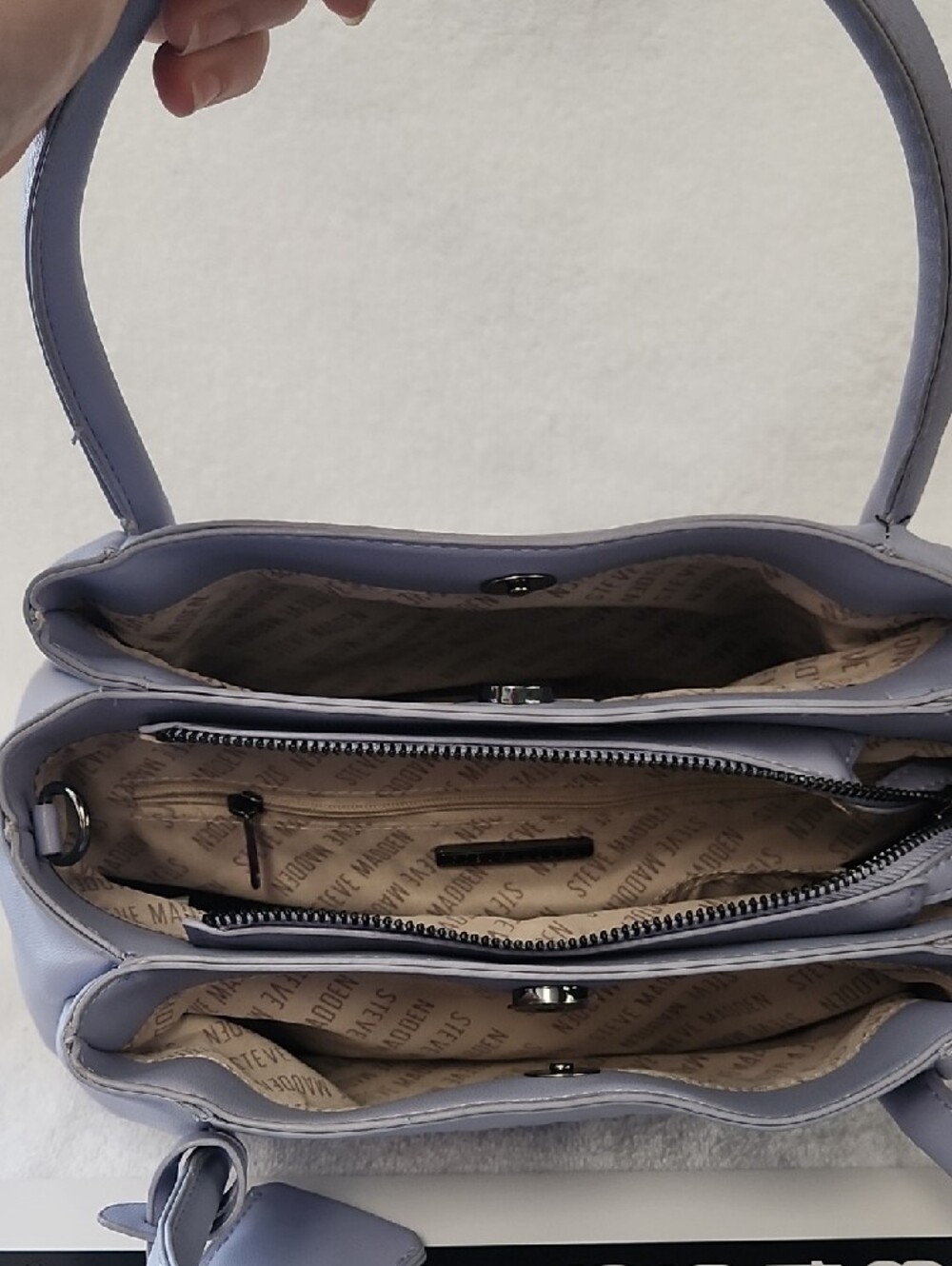NWOT Steve Madden Lilac Top-Handle Shoulder Bag with  Detachable Strap - Picture 2 of 9
